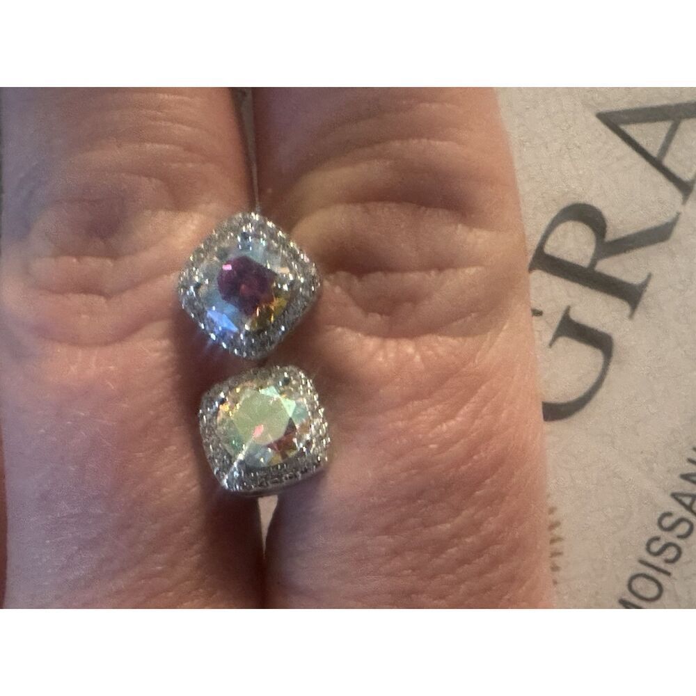 Moissanite 925 Sterling Silver Cuff Earrings